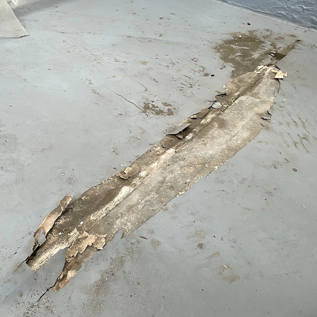 防水シートが剥がれたり、めくれている