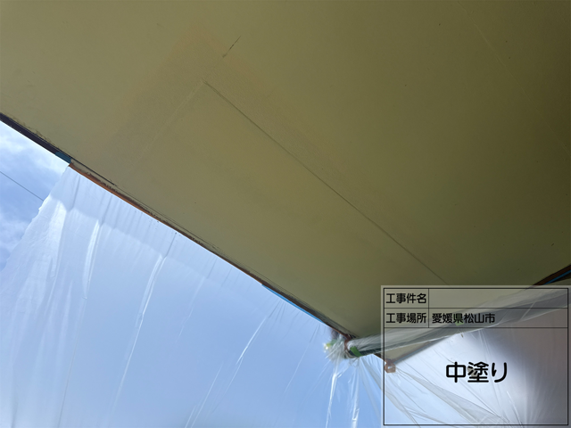 愛媛県松山市 平屋建て 軒天塗装 軒天塗装